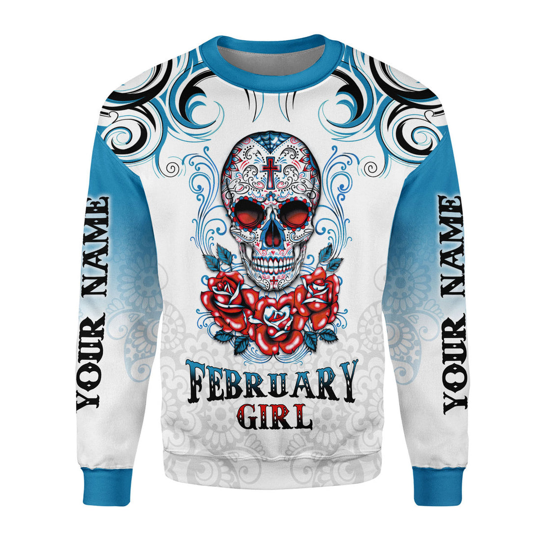 CustomsPig Personalized Ugly Sweater February Girl All Over Printed