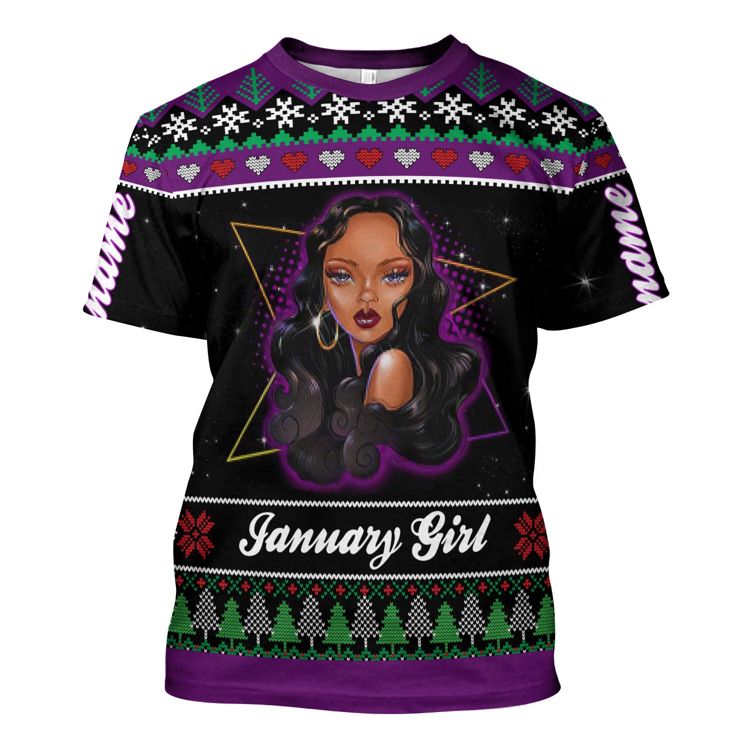 CustomsPig Personalized Tops January Girl All Over Printed