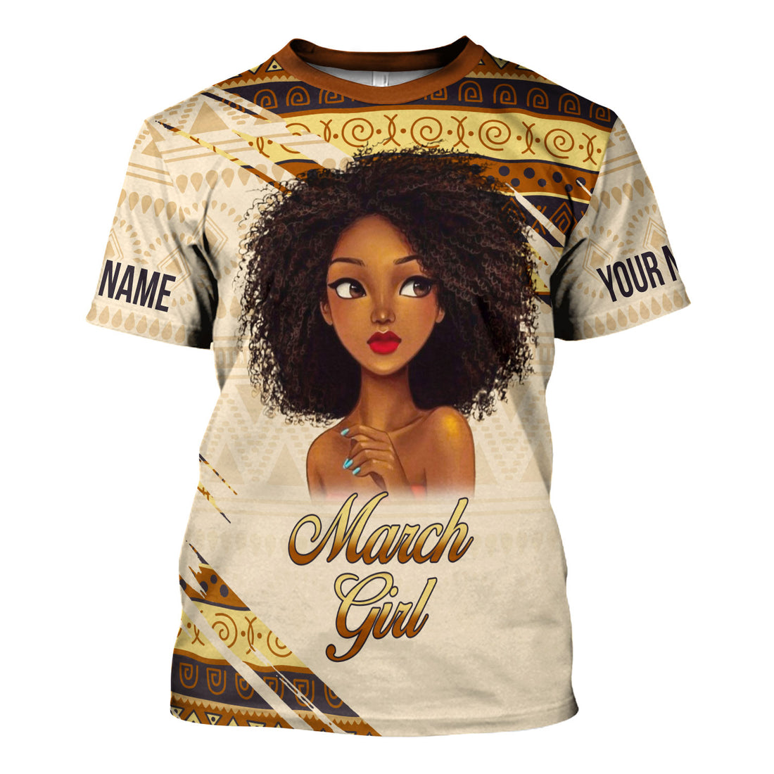 CustomsPig Personalized T-Shirt March Girl All Over Printed