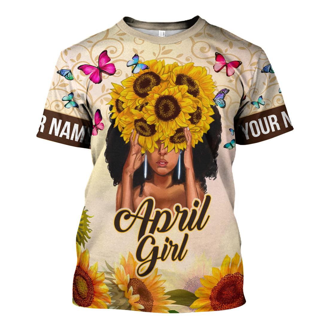 CustomsPig Personalized T-Shirt April Girl All Over Printed