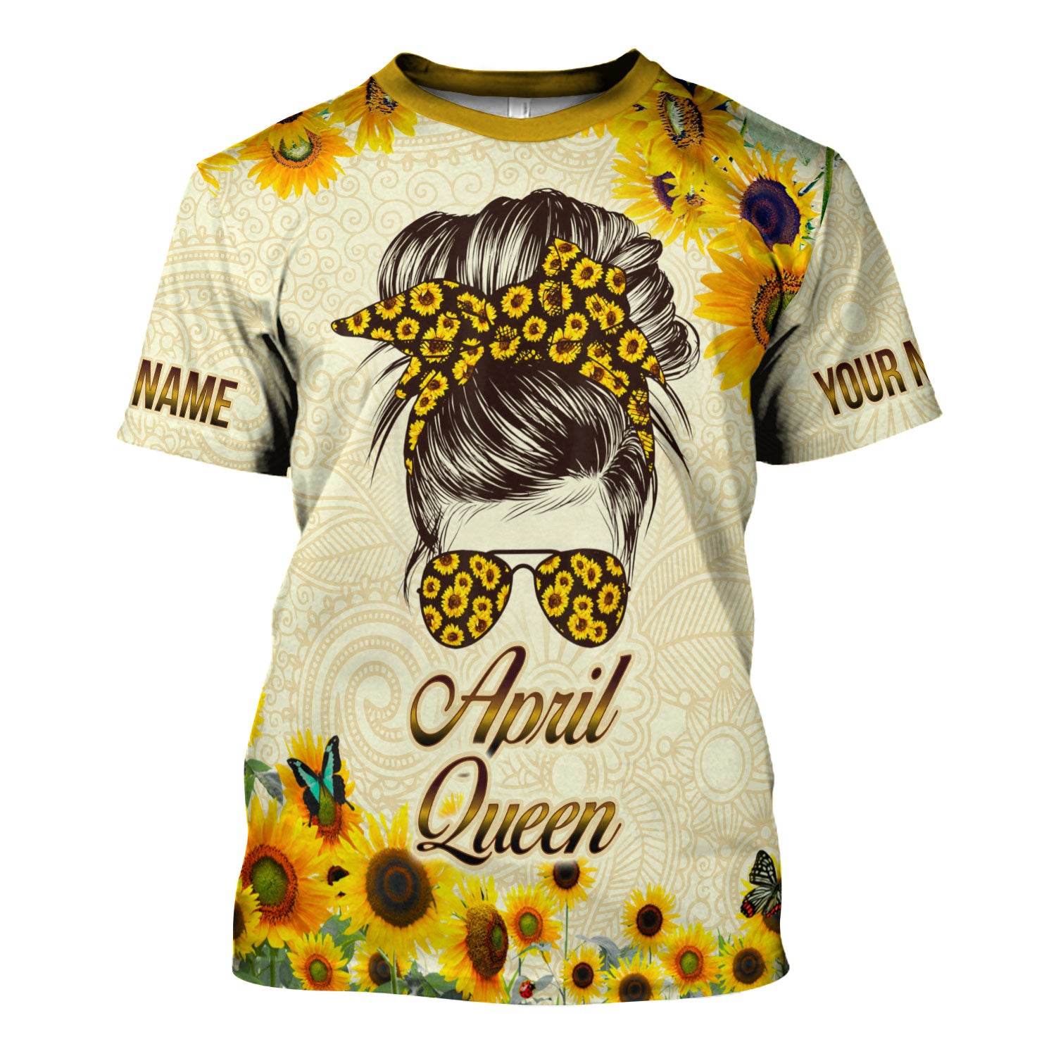 CustomsPig Personalized T-Shirt April Queen All Over Printed