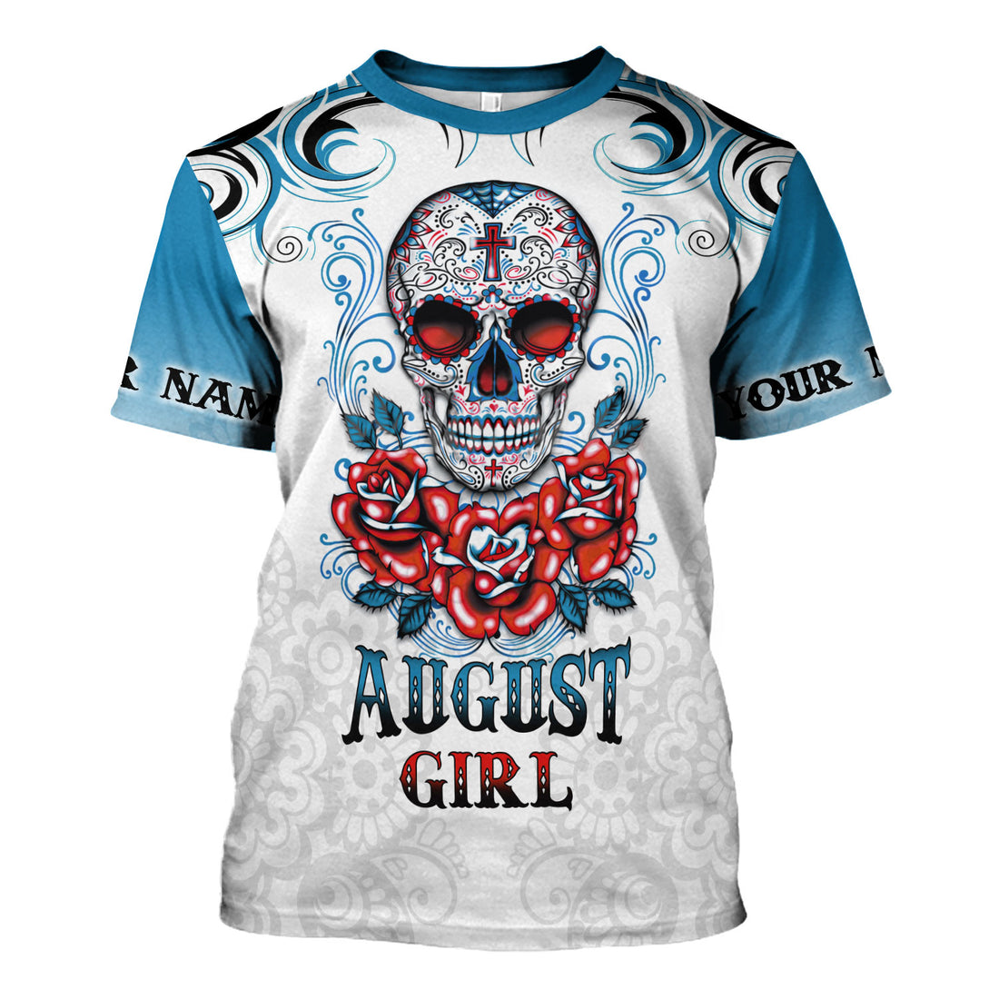 CustomsPig Personalized T-Shirt August Girl All Over Printed