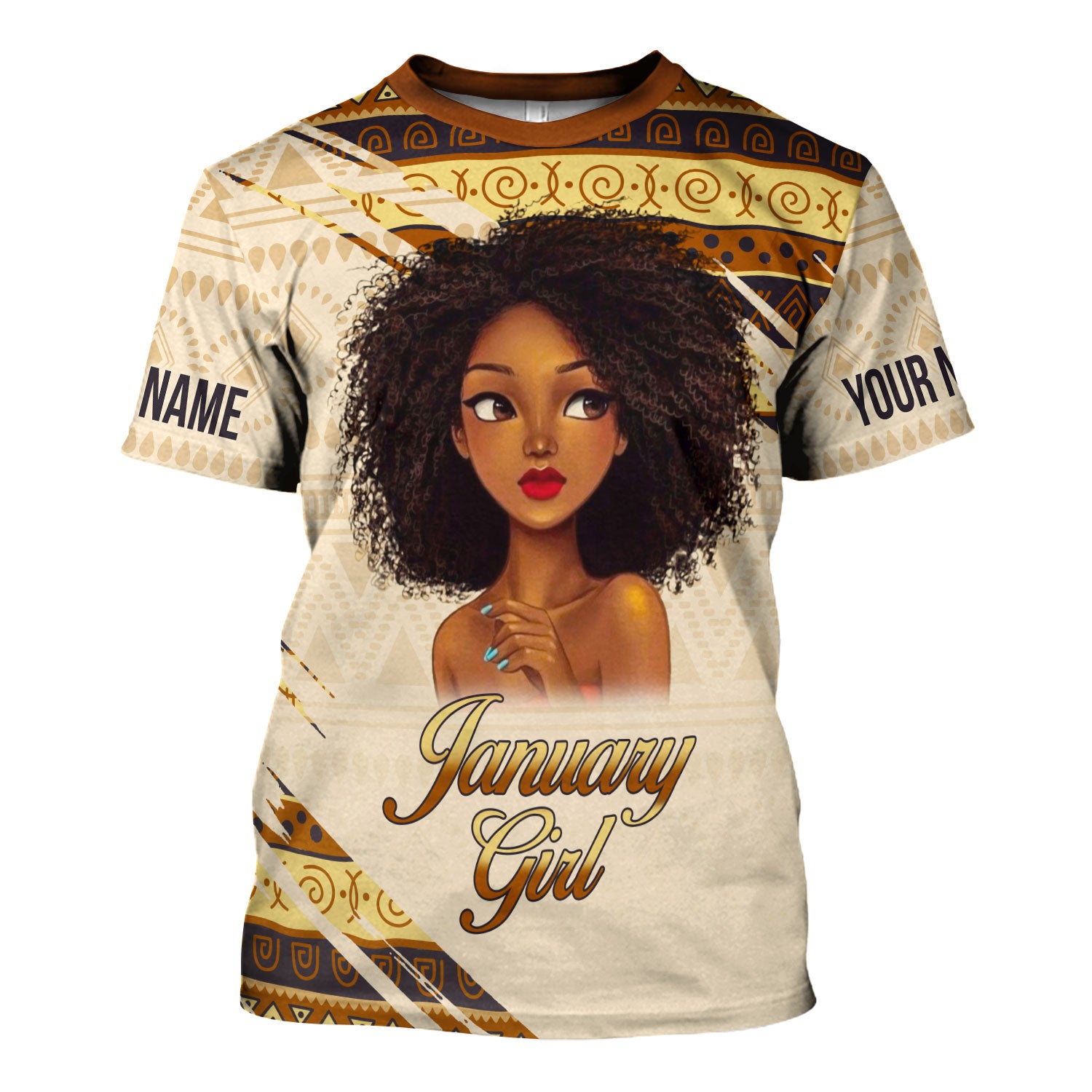 CustomsPig Personalized Tops January Girl  All Over Printed