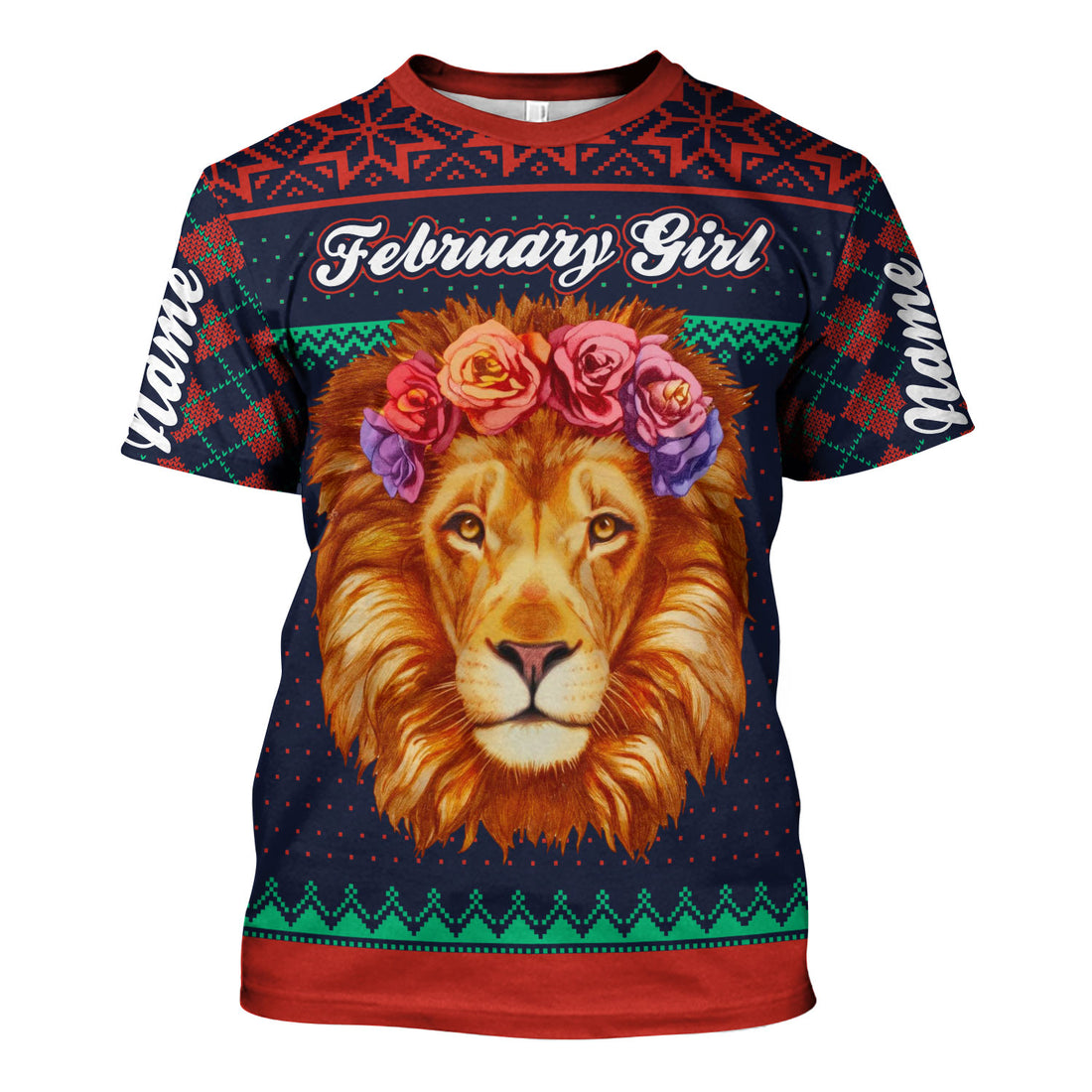 CustomsPig Personalized T-Shirt February Girl All Over Printed