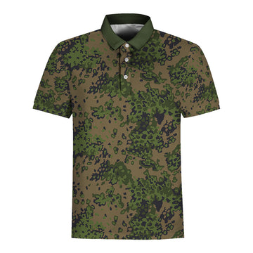 CustomsPig Waffen SS Type II M42 Oakleaf B Smock World War II Camo Polo Shirt