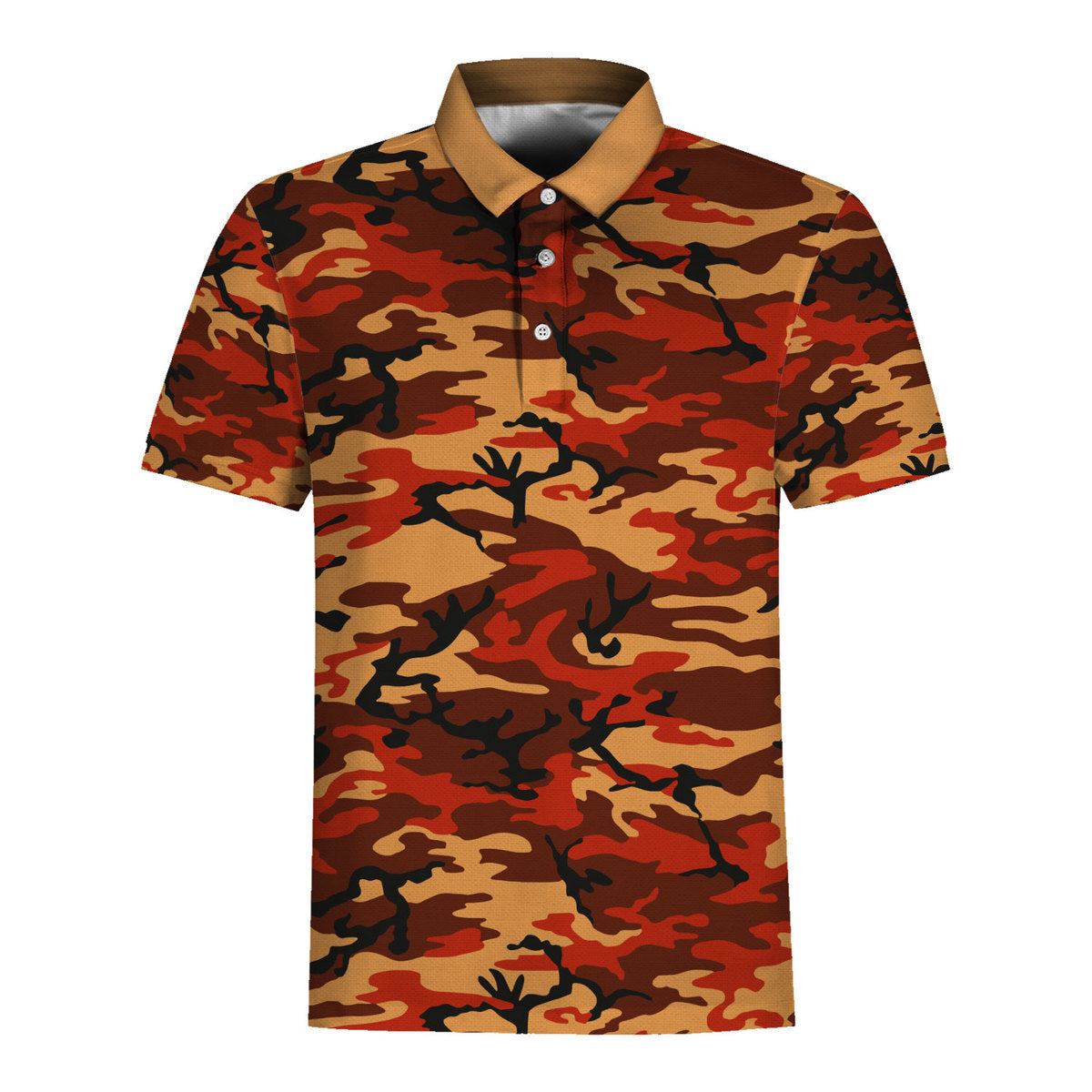 CustomsPig Flecktarn Red Brown German World War II Camouflage Patterns Polo Shirt