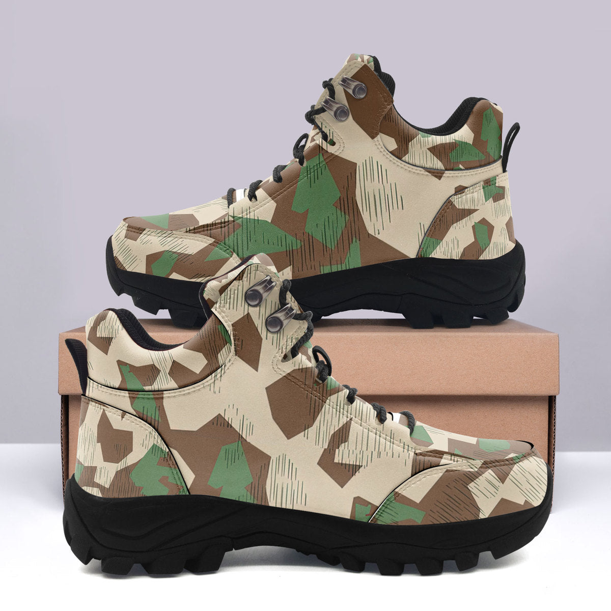 CustomsPig Splittertarnmuster Buntfarbenmuster Germany Wehrmacht Colour Patterns Hiking Shoes