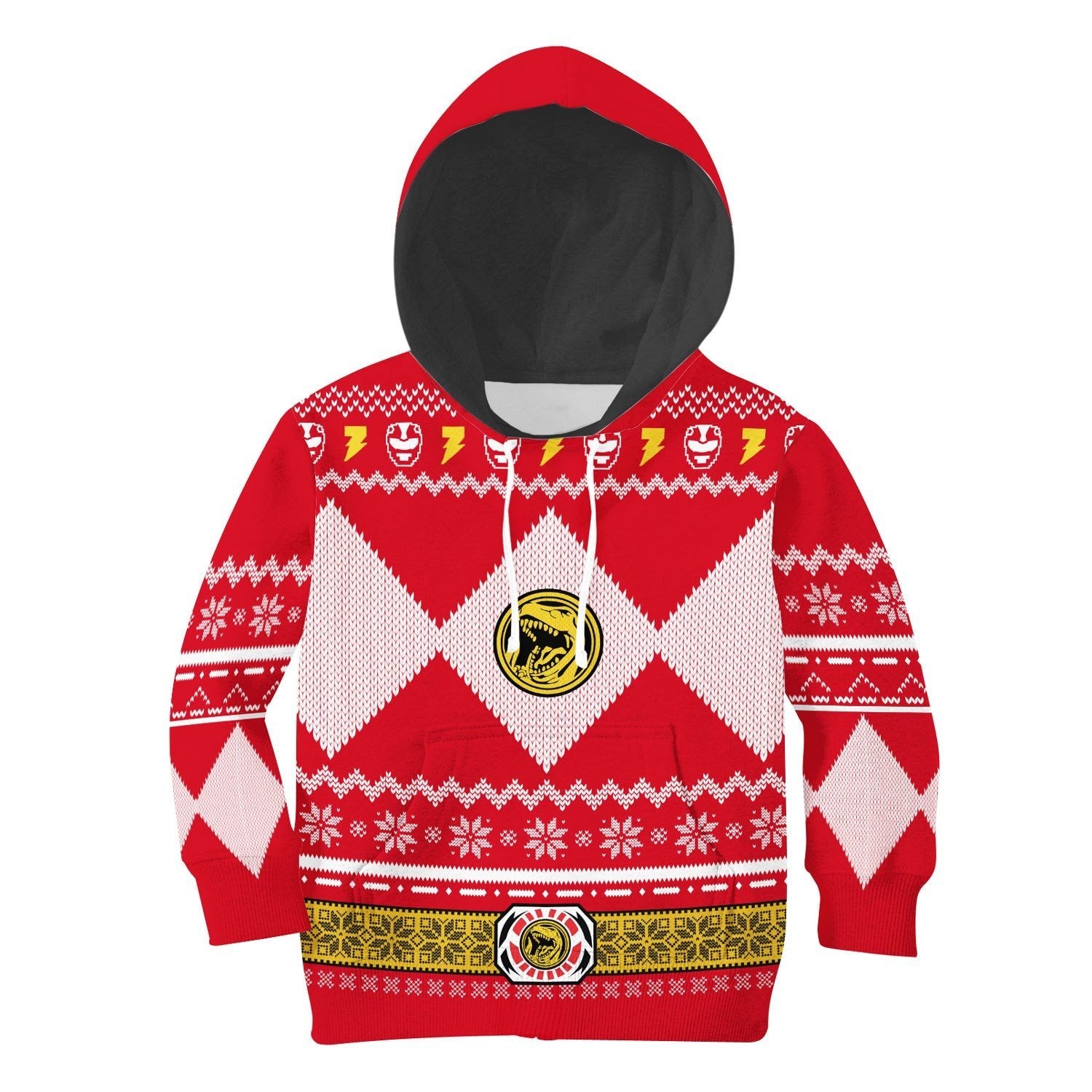 HumansBold 3D Kid Hoodie Red Power Rangers