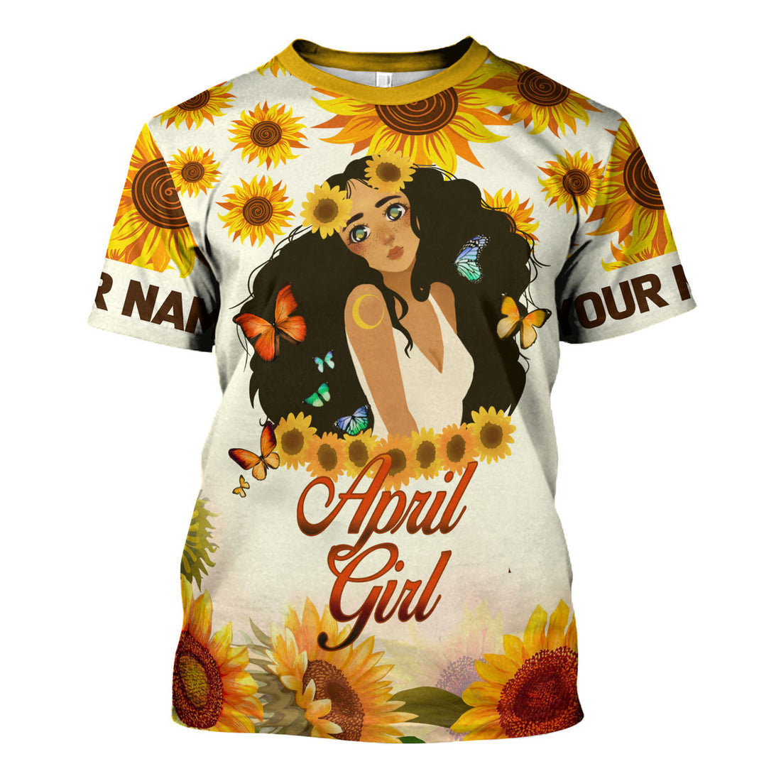 CustomsPig Personalized T-Shirt April Girl All Over Printed