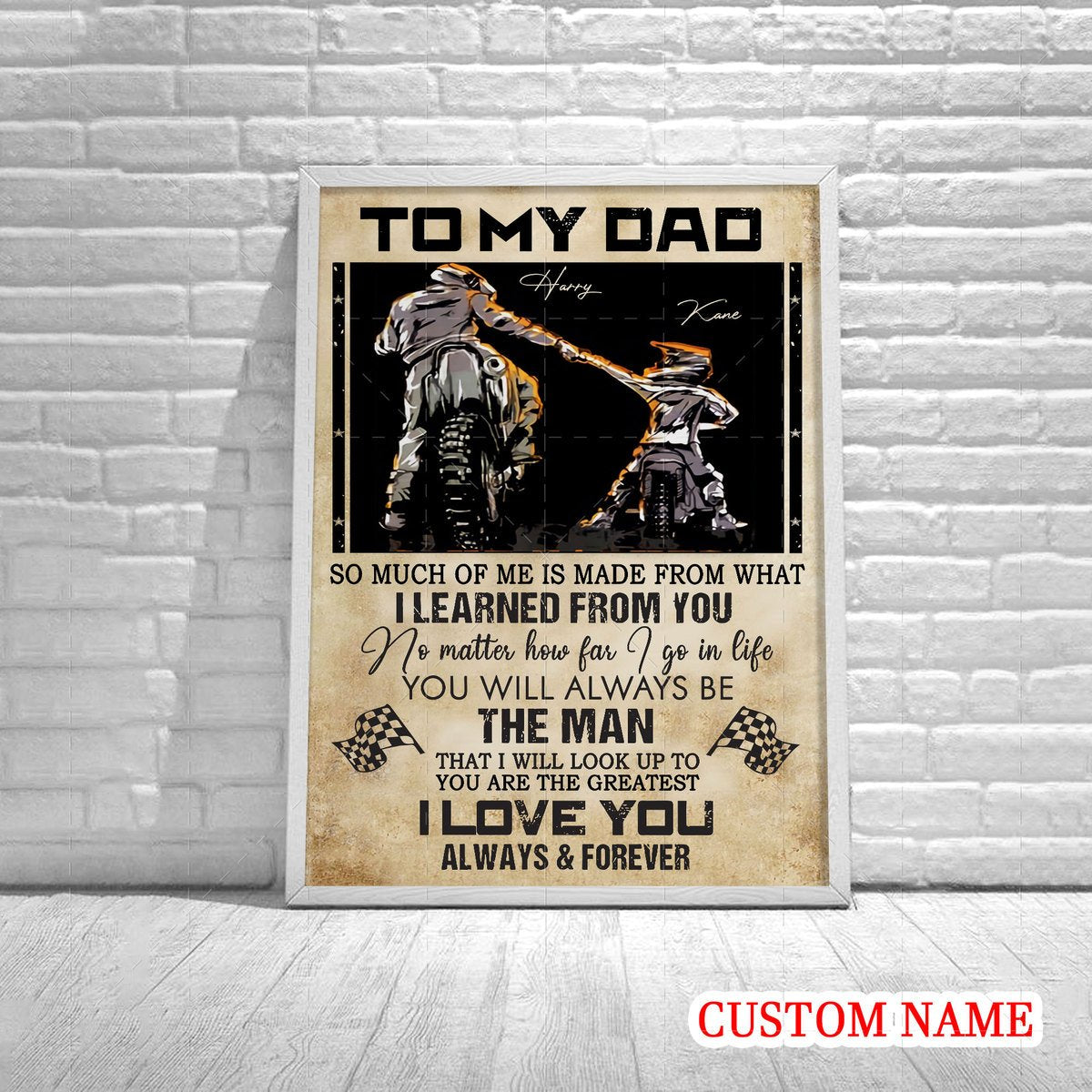 Personalized Poster - Father Rider And Son