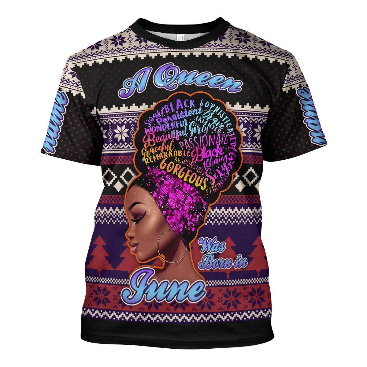 CustomsPig Personalized Tops A Queen Was Born In June All Over Printed