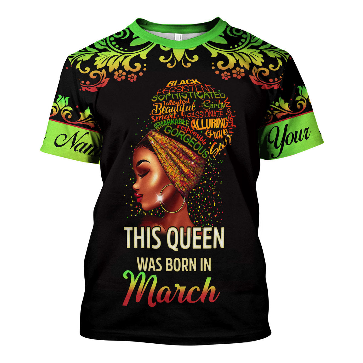CustomsPig Personalized Tops March Girl I Am 100% Me All Over Printed