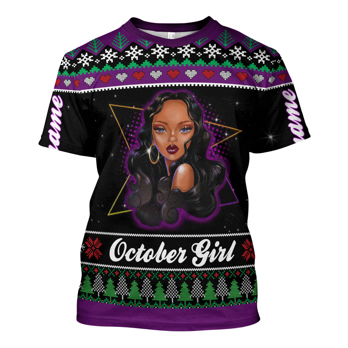 CustomsPig Personalized T-shirt October Girl All Over Printed