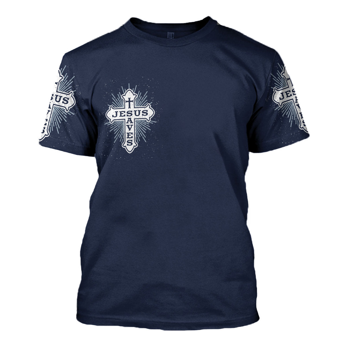 Customspig Tops Pullover Sweatshirt Sweatshirt Jesus Saves Cross On Navy Blue 3D Apparel