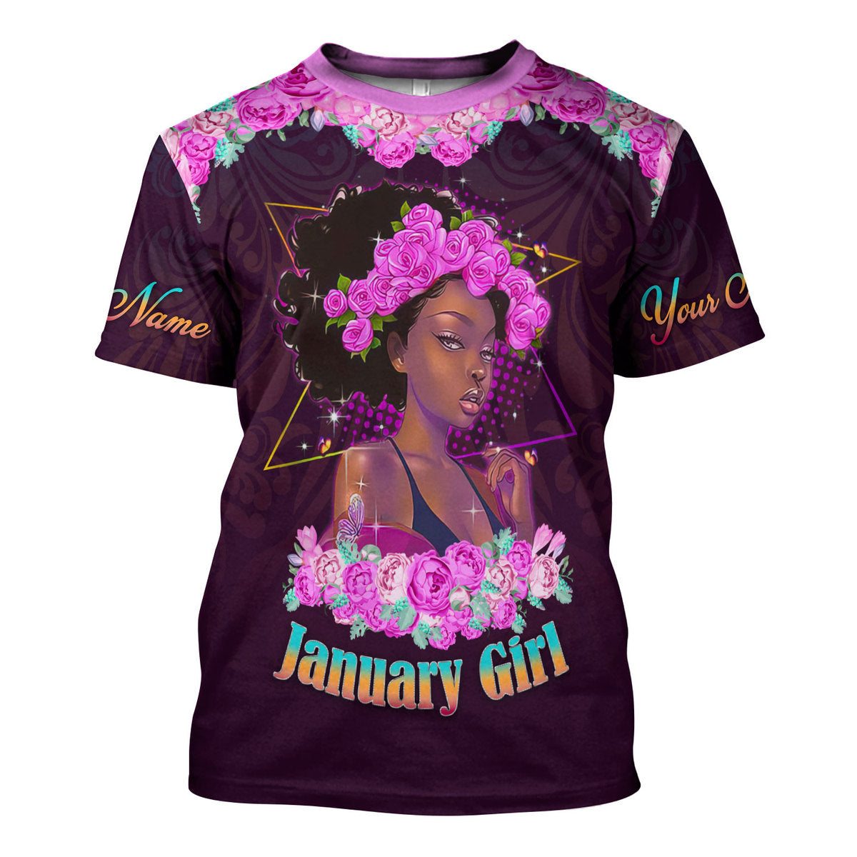 CustomsPig Personalized Tops January Girl All Over Printed