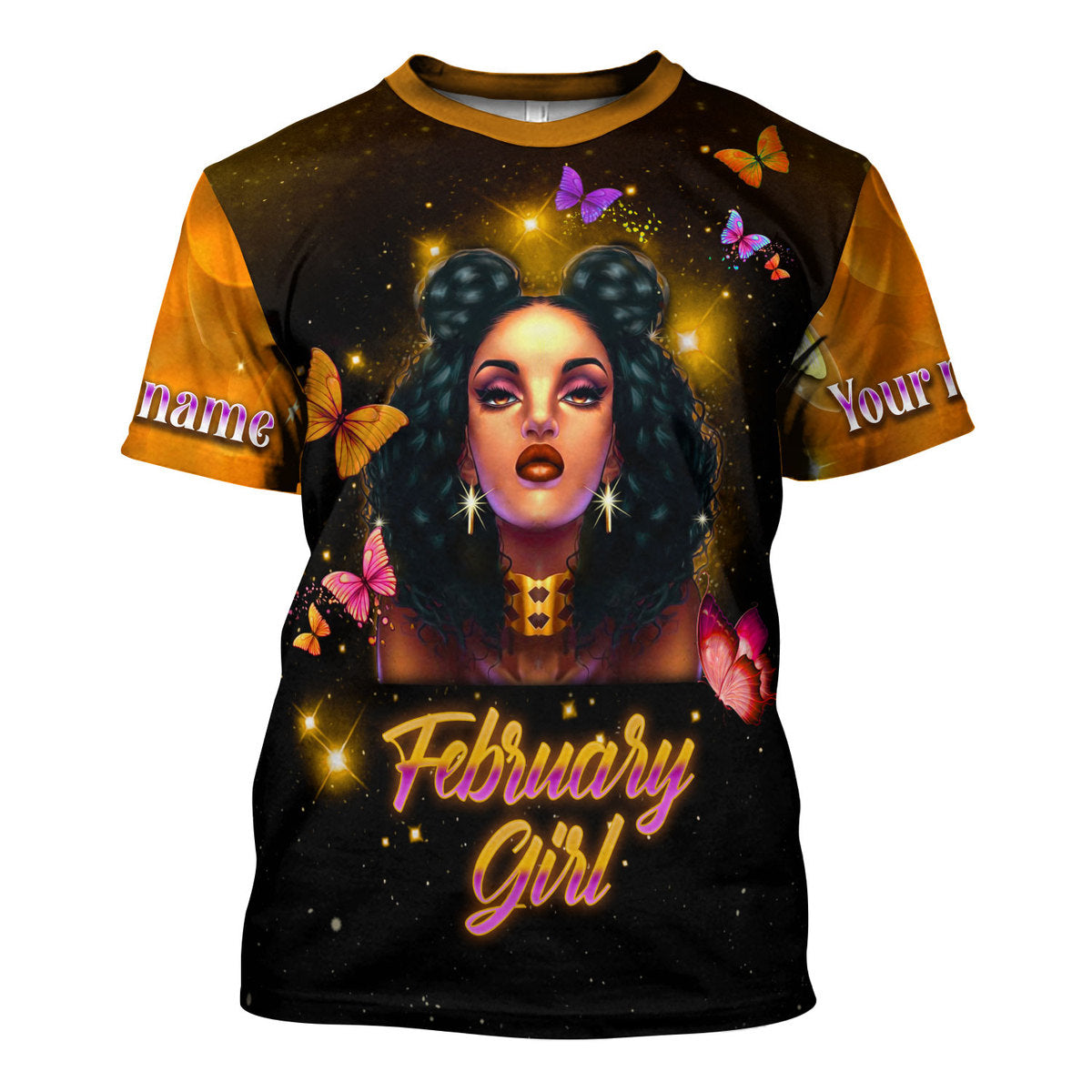 CustomsPig Personalized T-Shirt I Am A February Girl All Over Printed