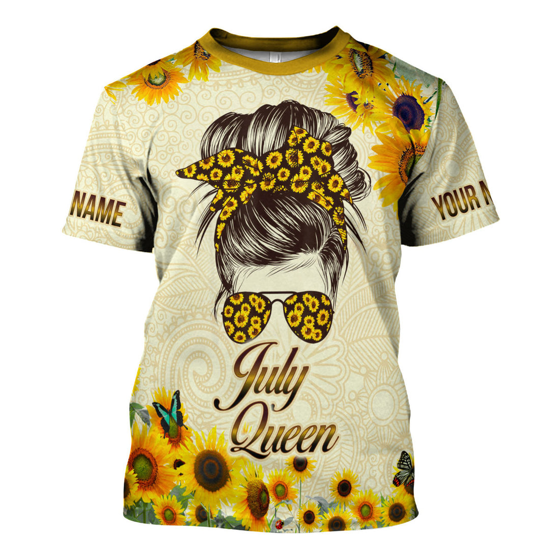 CustomsPig Personalized T-Shirt July Queen All Over Printed
