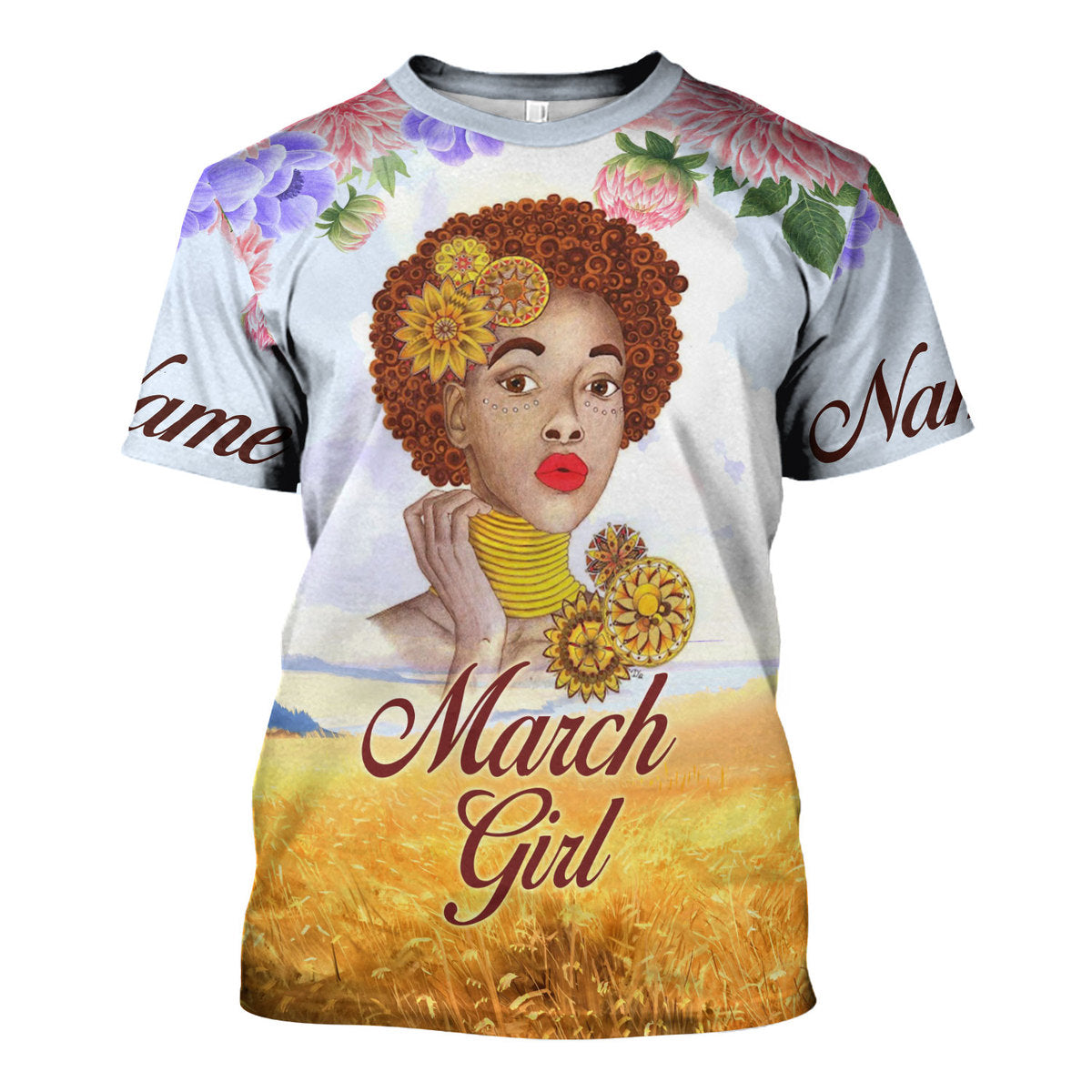 CustomsPig Personalized Tops March Girl All Over Printed