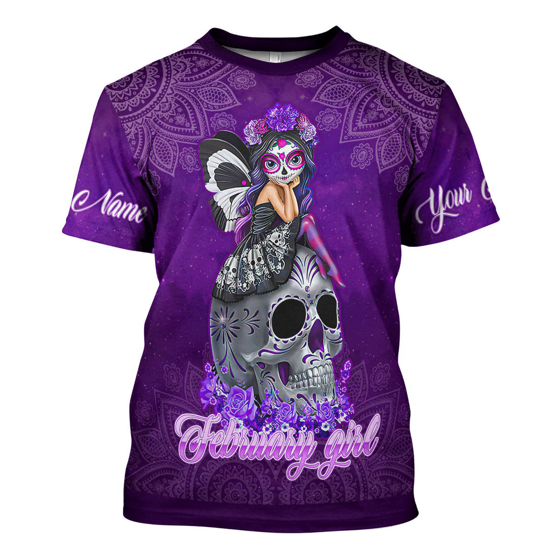 CustomsPig Personalized T-Shirt February Girl I Have Tattoos All Over Printed