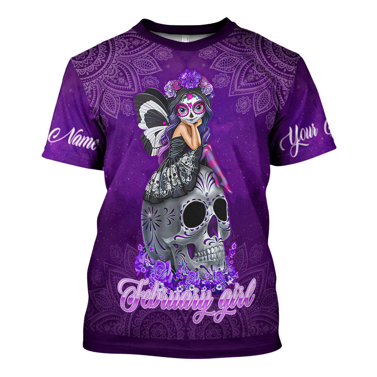 CustomsPig Personalized T-Shirt February Girl I Have Tattoos All Over Printed