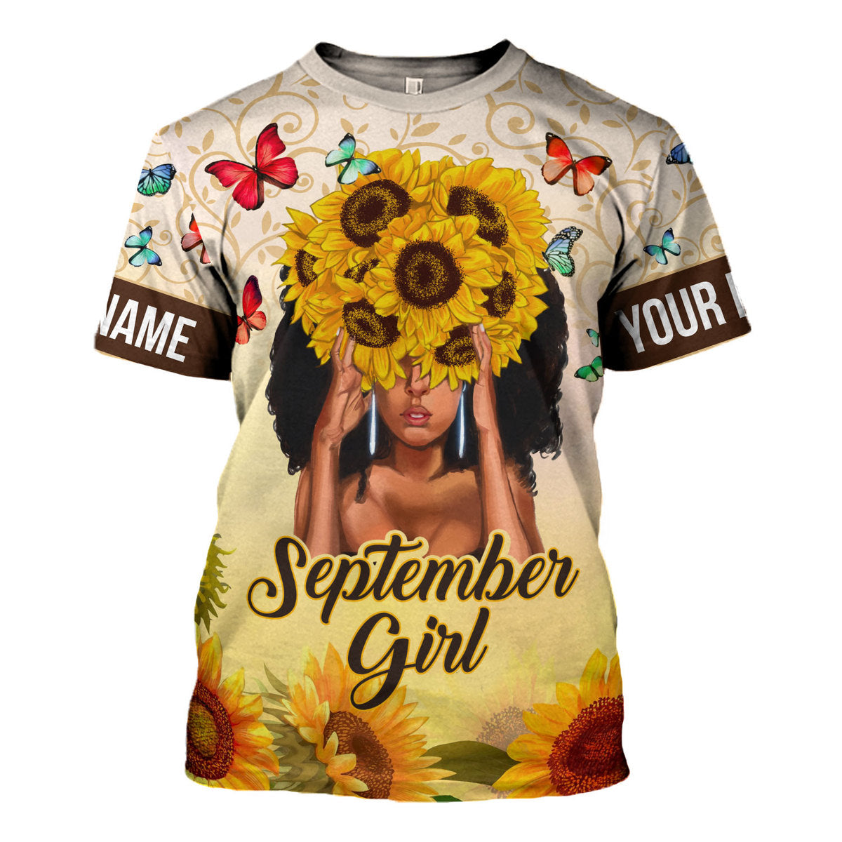 CustomsPig Personalized T-shirt September Girl All Over Printed