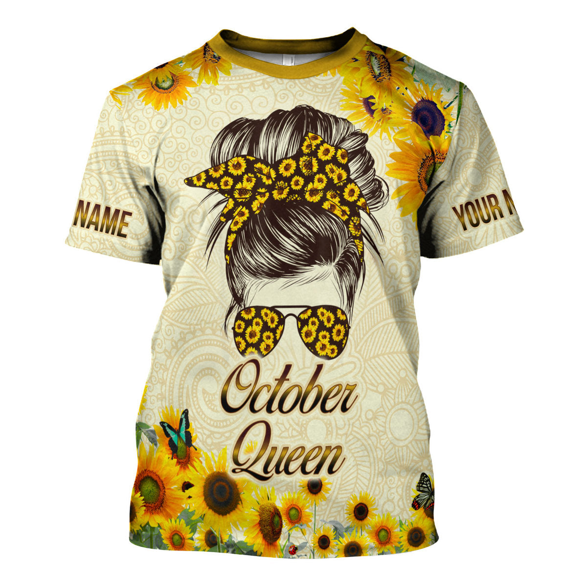 CustomsPig Personalized Tops October Queen All Over Printed
