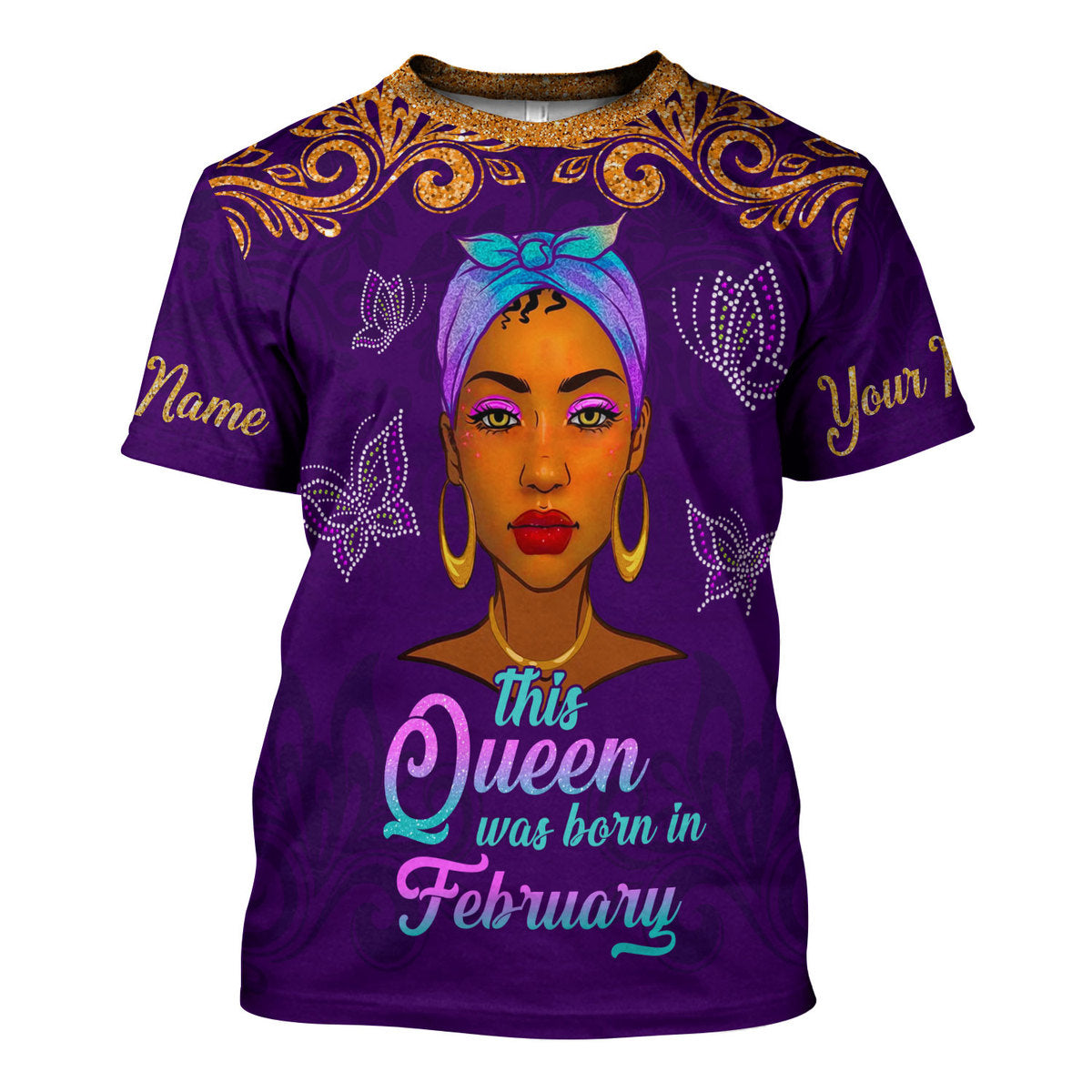 CustomsPig Personalized Tops February Queen All Over Printed