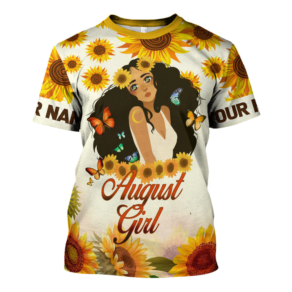CustomsPig Personalized T-Shirt August Girl All Over Printed