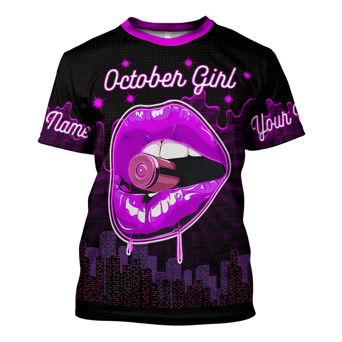 CustomsPig Personalized T-shirt I'm An October Girl All Over Printed