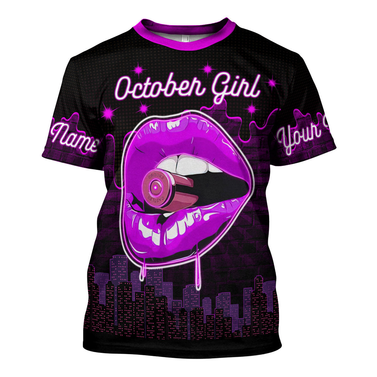 CustomsPig Personalized T-shirt I'm An October Girl All Over Printed