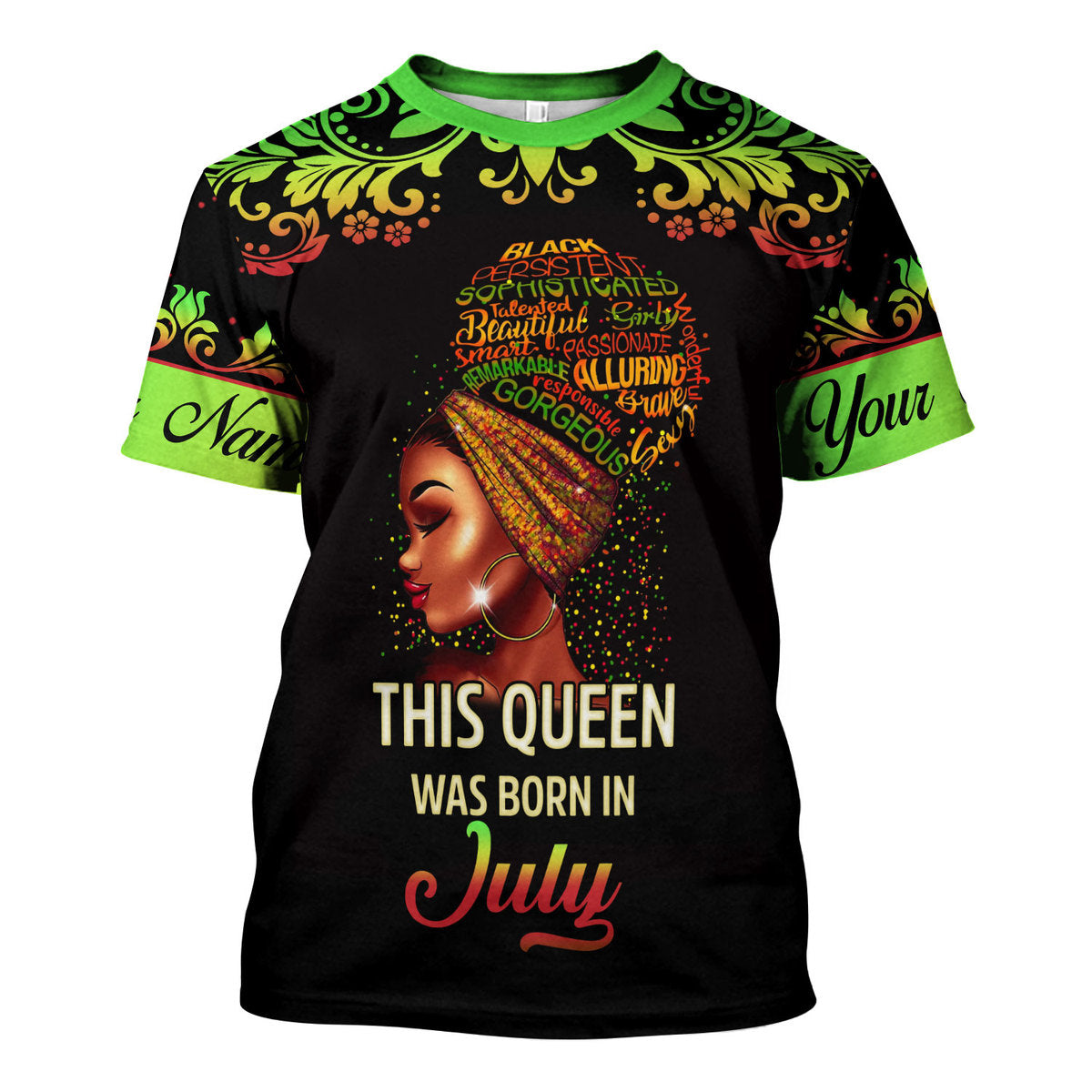 CustomsPig Personalized T-Shirt July Girl I Am 100% Me All Over Printed