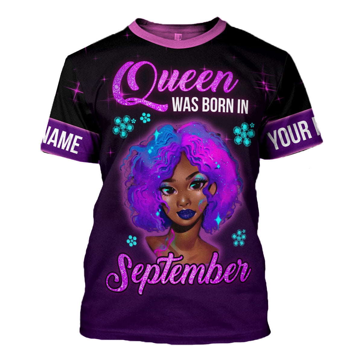 CustomsPig Personalized T-shirt Queen Was Born In September All Over Printed