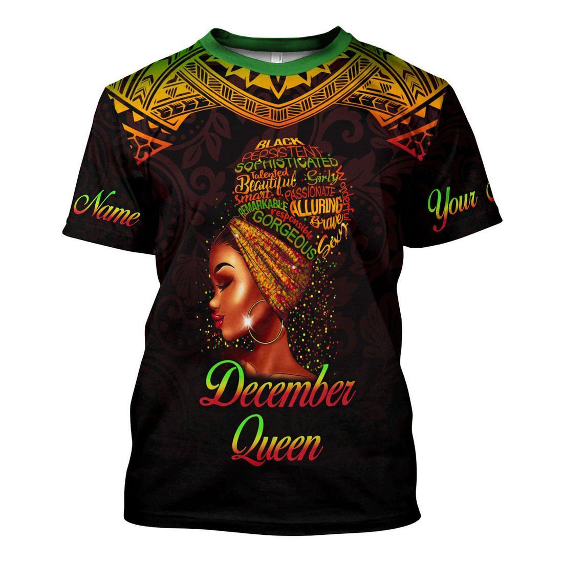 CustomsPig Personalized T-shirt December Queen All Over Printed
