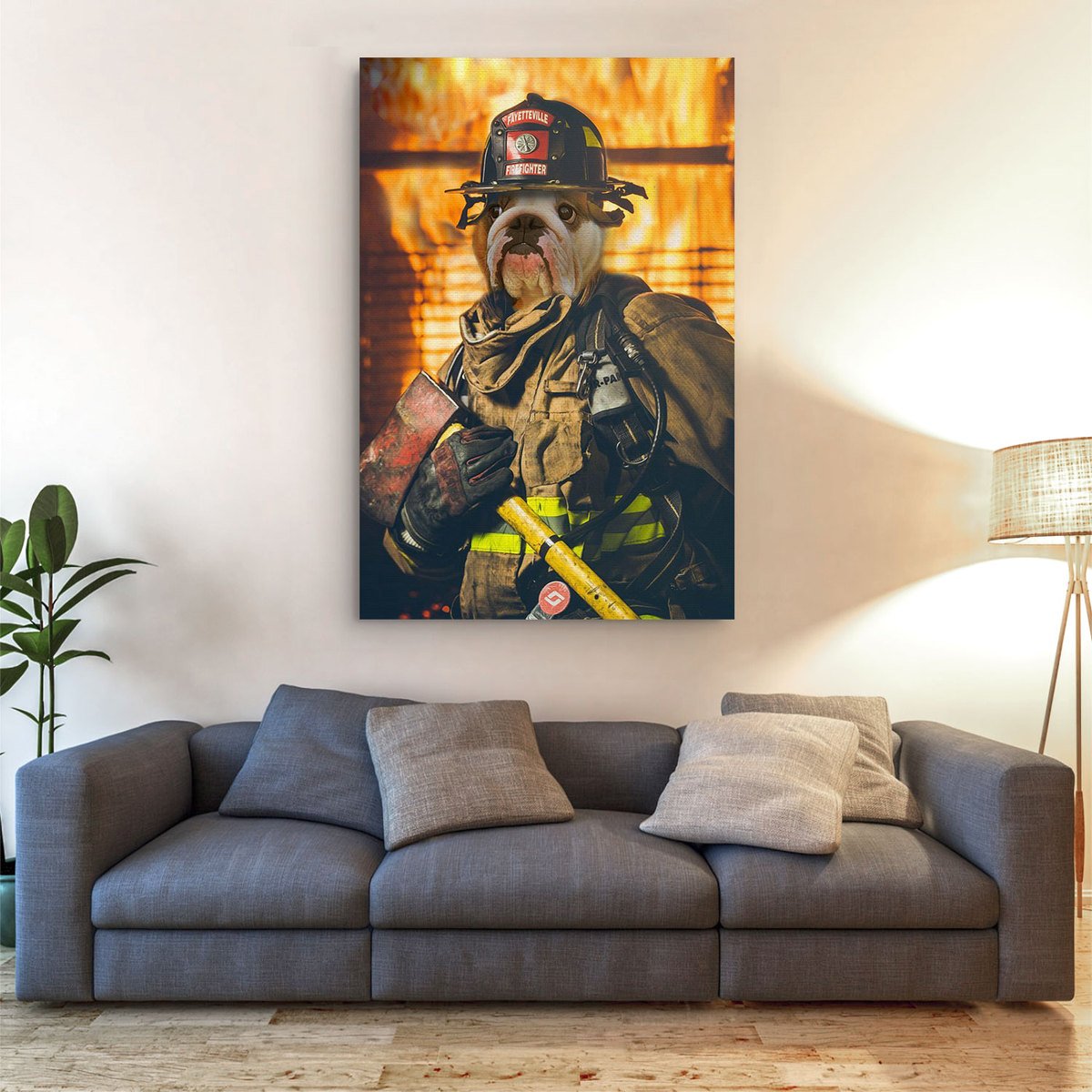 Customized Pet Canvas - The Firefighter