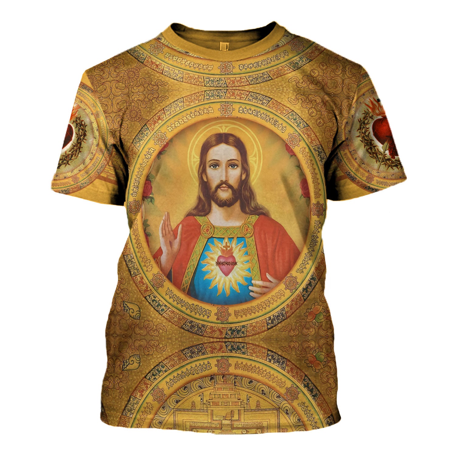 Customspig Tracksuit Tops Pullover Sweatshirt Christ Jesus, Gold 3D Apparel