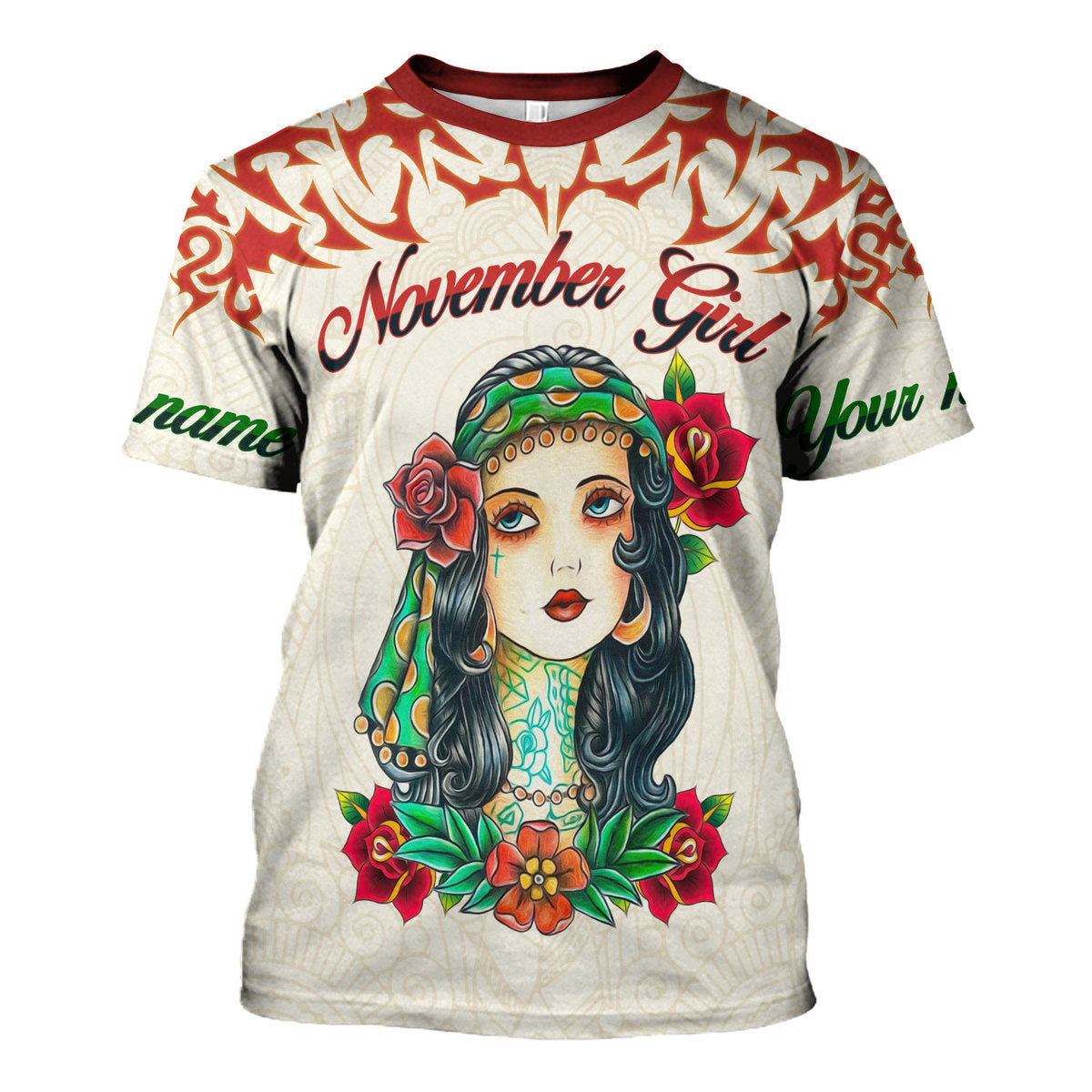 CustomsPig Personalized Tops November Girl All Over Printed