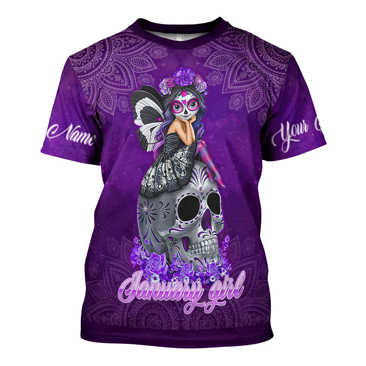 CustomsPig Personalized T-Shirt January Girl I Have Tattoos All Over Printed