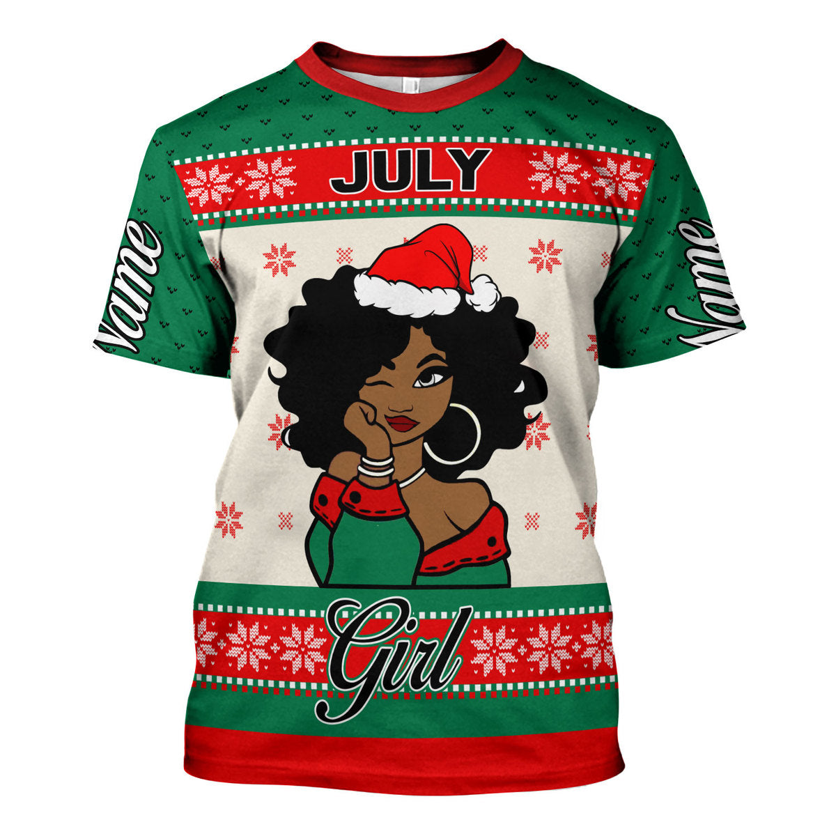 CustomsPig Personalized Tops July Girl All Over Printed