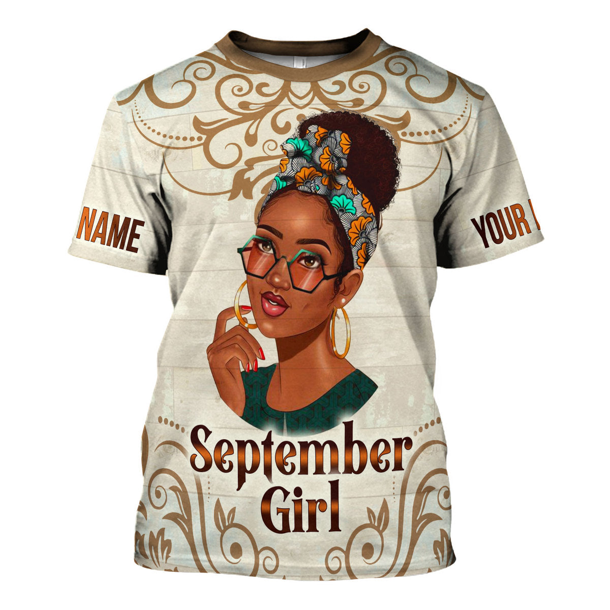 Customspig Personalized T-Shirt I'm A Sweet September Girl All Over Printed