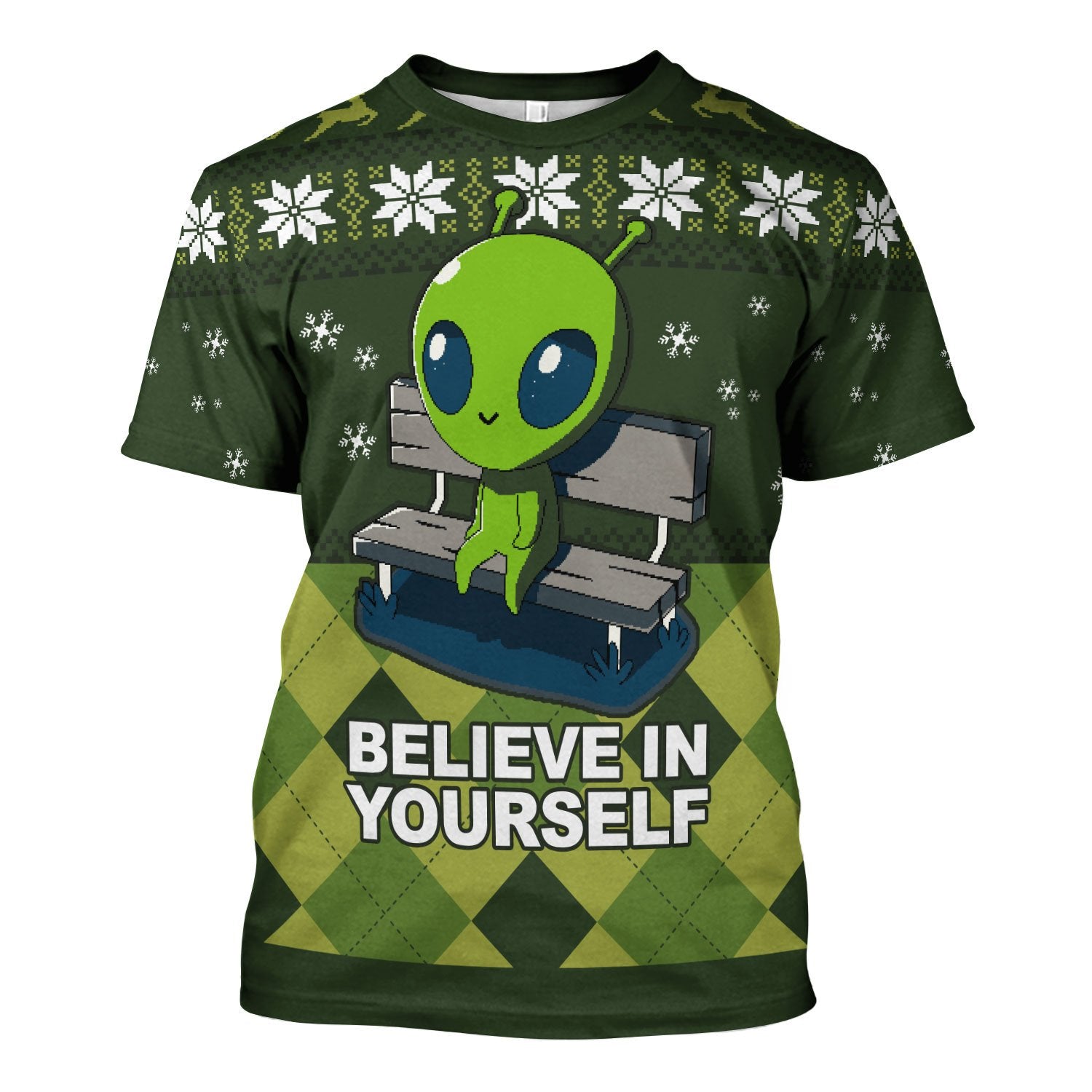 HumansBold Unisex T-shirt Believe In Yourself Alien 3D Apparel
