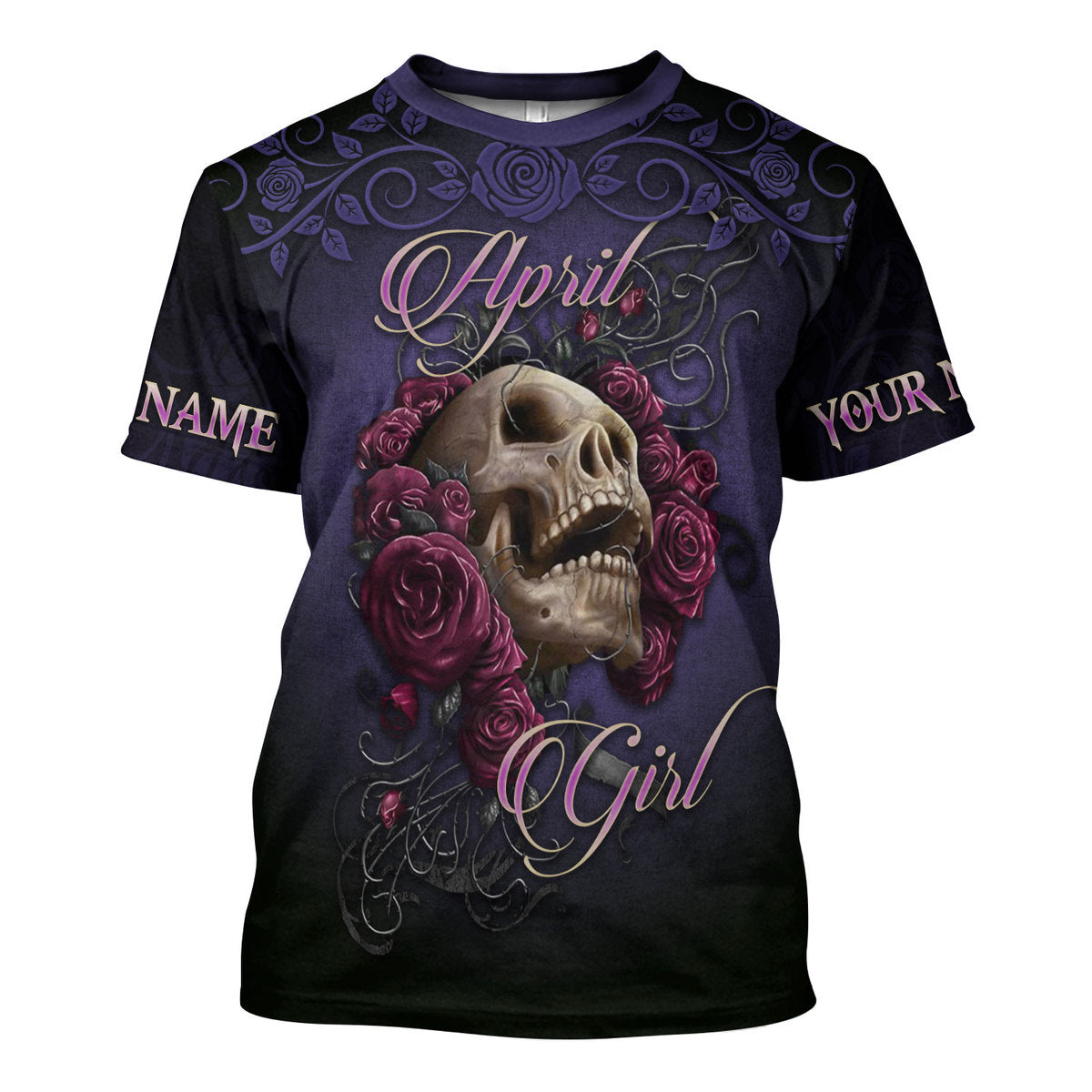 CustomsPig Personalized T-Shirt I'm An April Girl All Over Printed