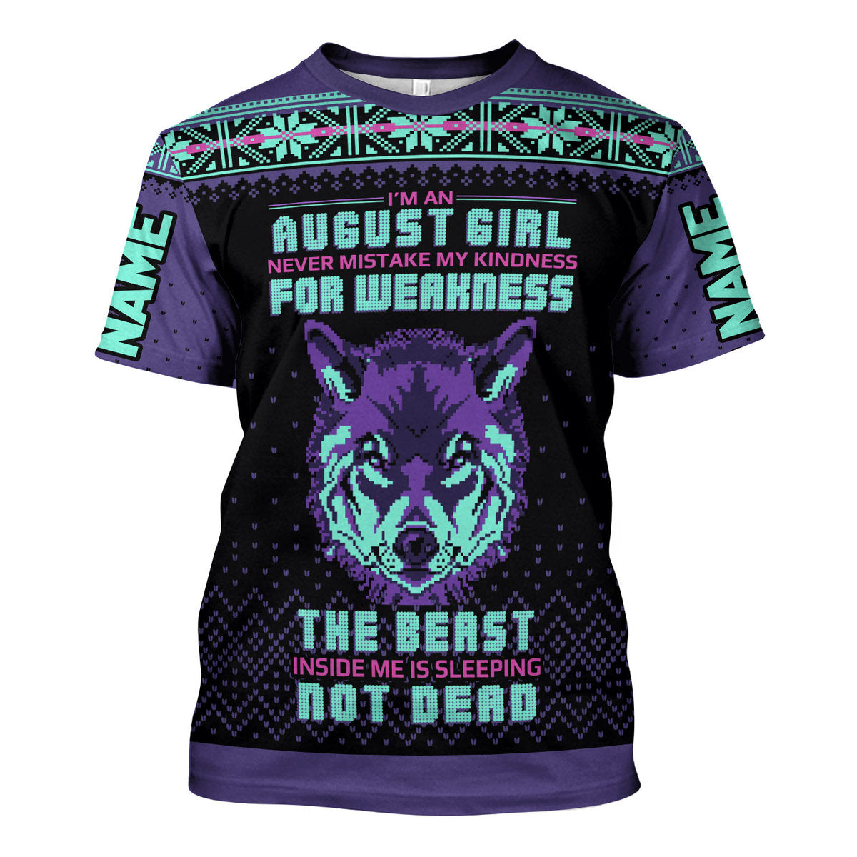 CustomsPig Personalized T-shirt August Girl All Over Printed