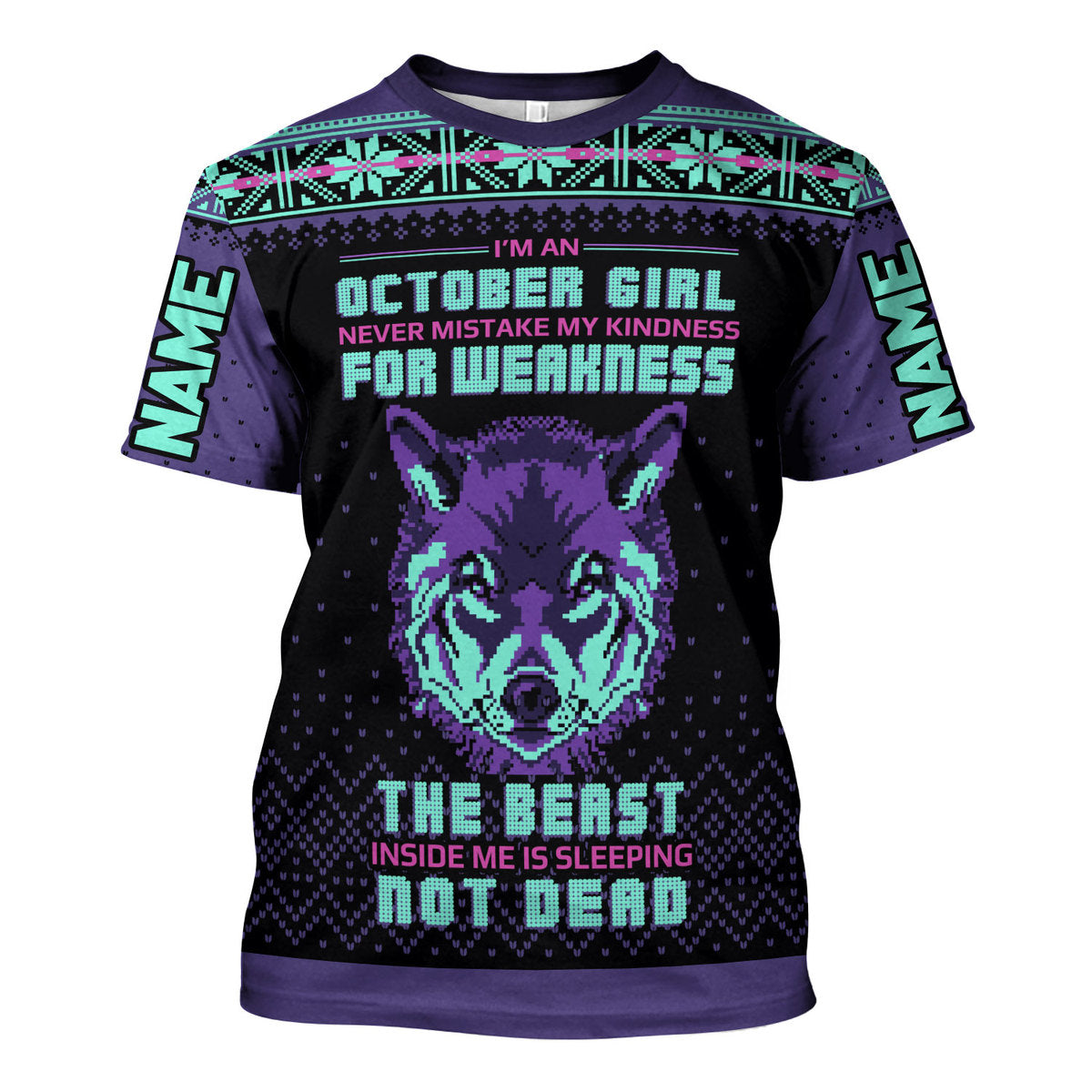 CustomsPig Personalized T-shirt October Girl All Over Printed