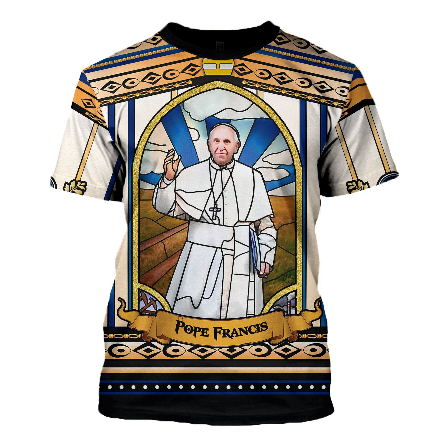 Tracksuit Tops Pullover Sweatshirt Pope Francis Stained Glass 3D Apparel