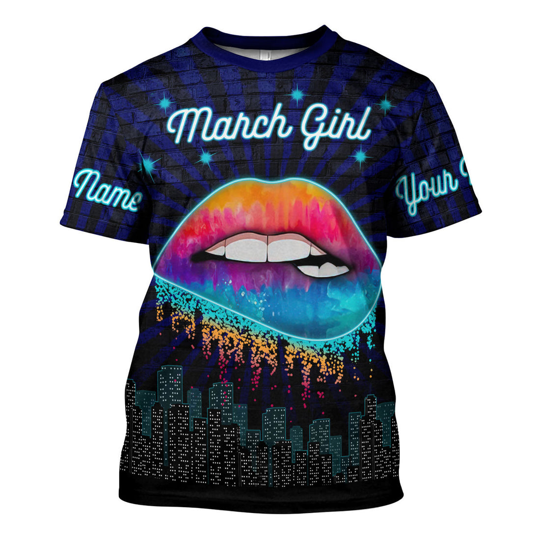 CustomsPig Personalized T-Shirt March Girl All Over Printed