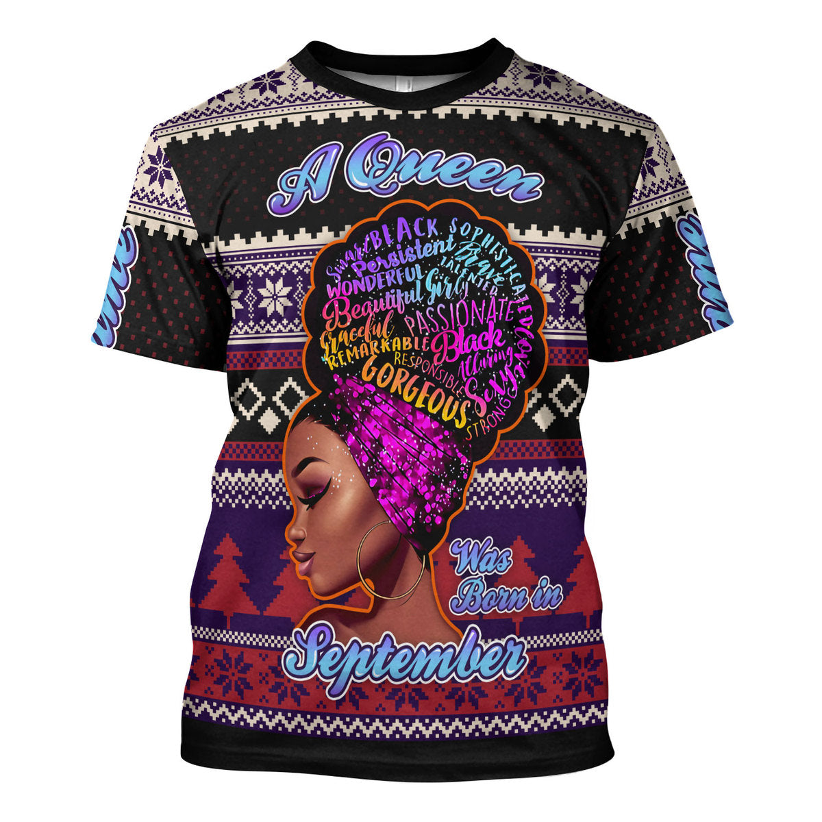 CustomsPig Personalized Tops A Queen Was Born In September All Over Printed