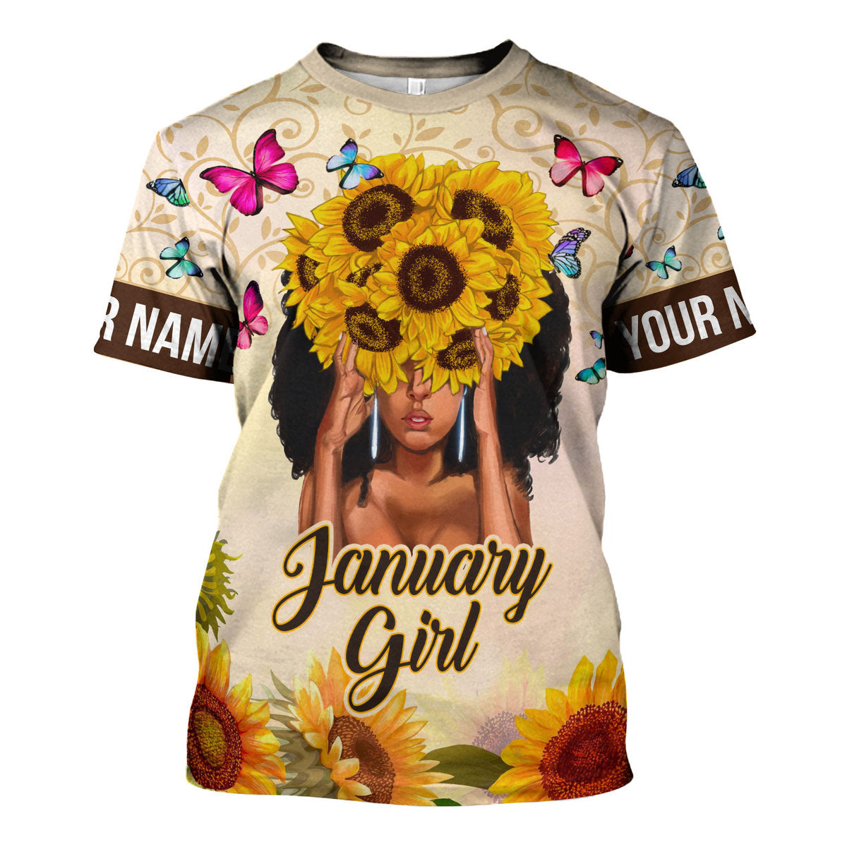 CustomsPig Personalized Tops January Girl All Over Printed