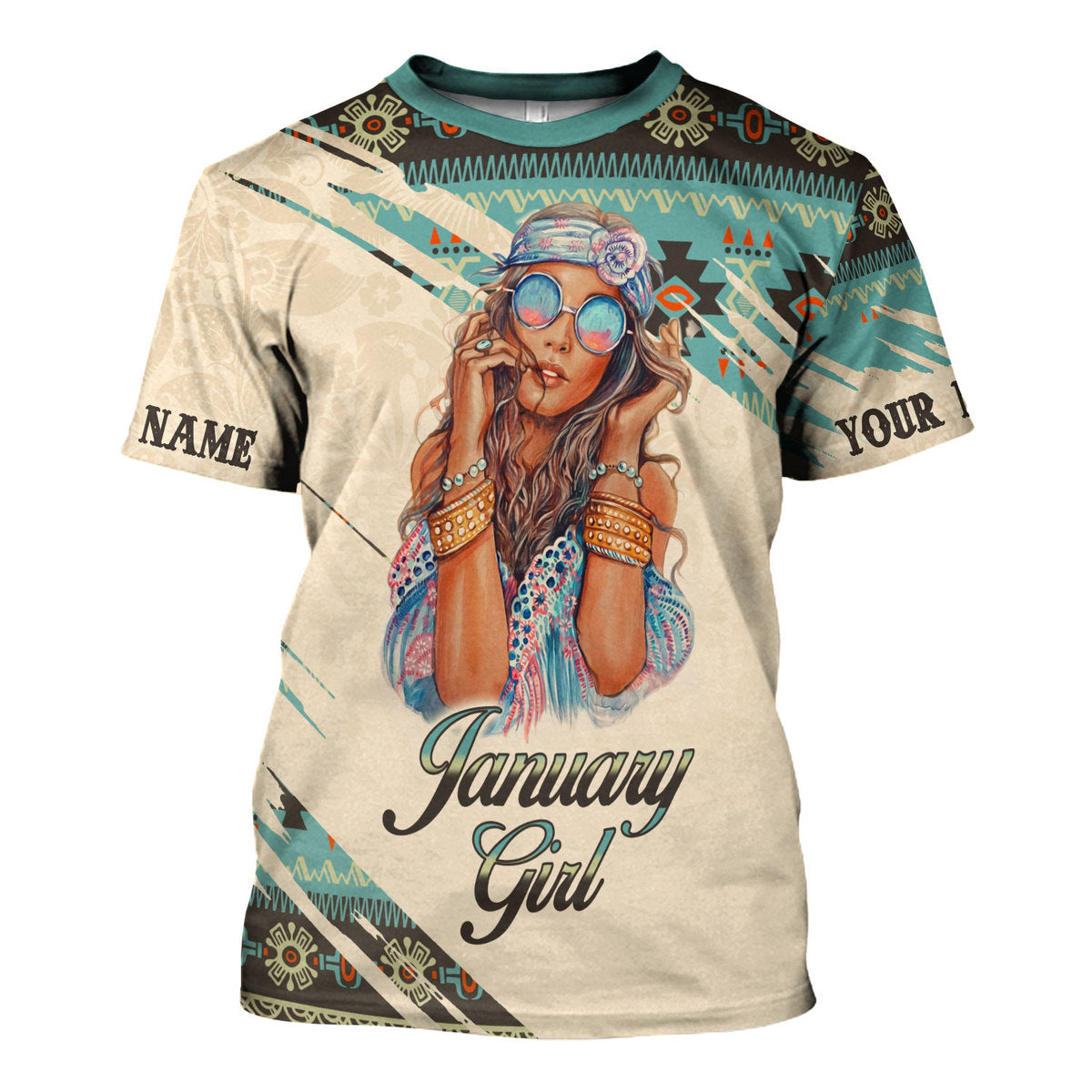CustomsPig Personalized Tops January Girl All Over Printed