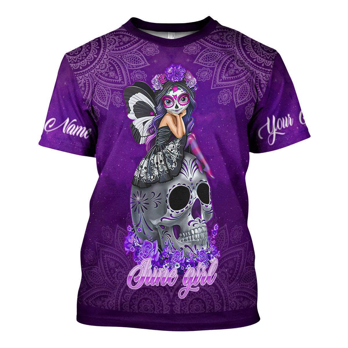 CustomsPig Personalized T-Shirt June Girl I Have Tattoos All Over Printed