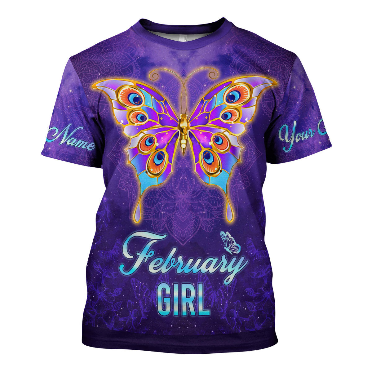 CustomsPig Personalized T-Shirt February Girl All Over Printed